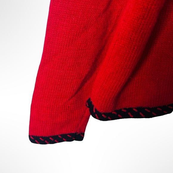 Vintage 80s Segue Christmas Cardigan Sweater Large Holiday Appliqué Knit Cottage - Picture 14 of 15